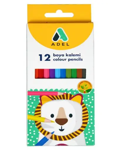 [63] ADEL KURU BOYA KALEMİ 12 RENK TAM BOY